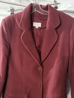 Henri Bendel Women's Burgundy Blazer Jacket
